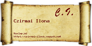 Czirmai Ilona névjegykártya